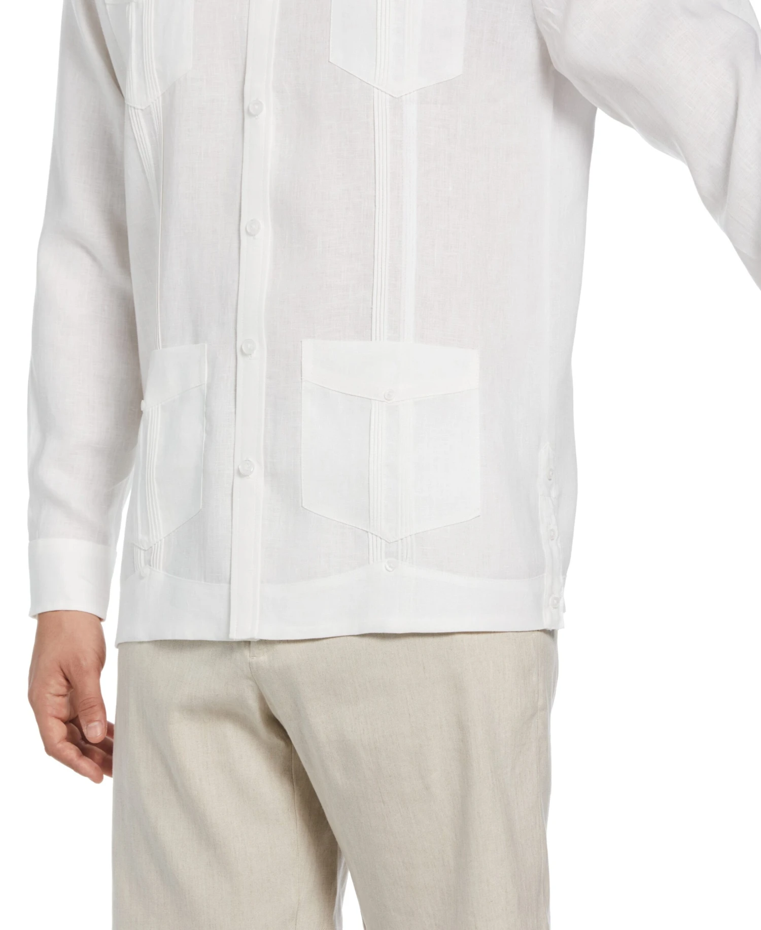 Big & Tall 100% Linen Classic Guayabera Shirt - Long Sleeve 6 Big & Tall 100% Linen Classic Guayabera Shirt - Long Sleeve - Image 4