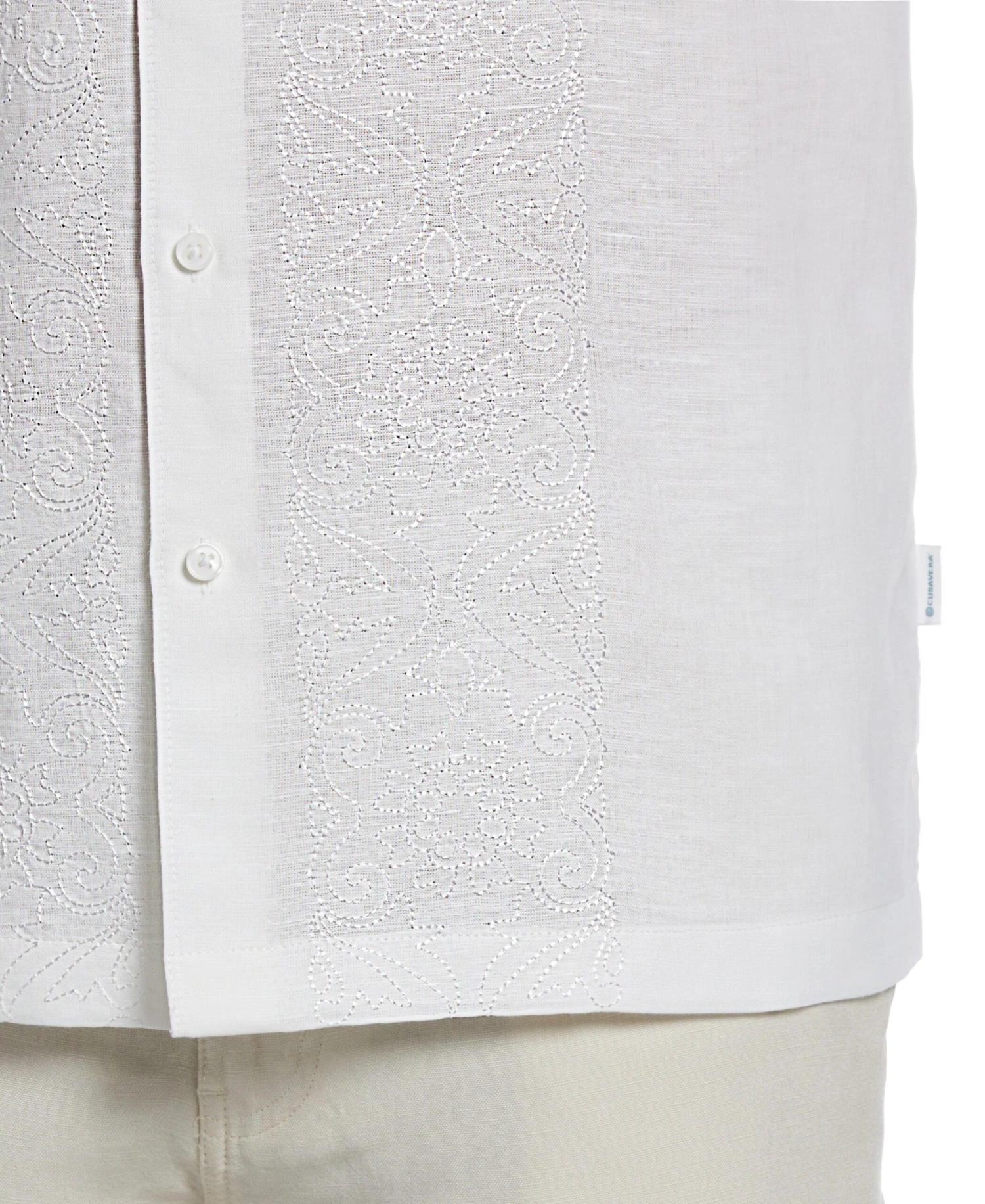 Big & Tall Linen Blend Tonal Embroidered Panel Shirt 5 Big & Tall Linen Blend Tonal Embroidered Panel Shirt - Image 3