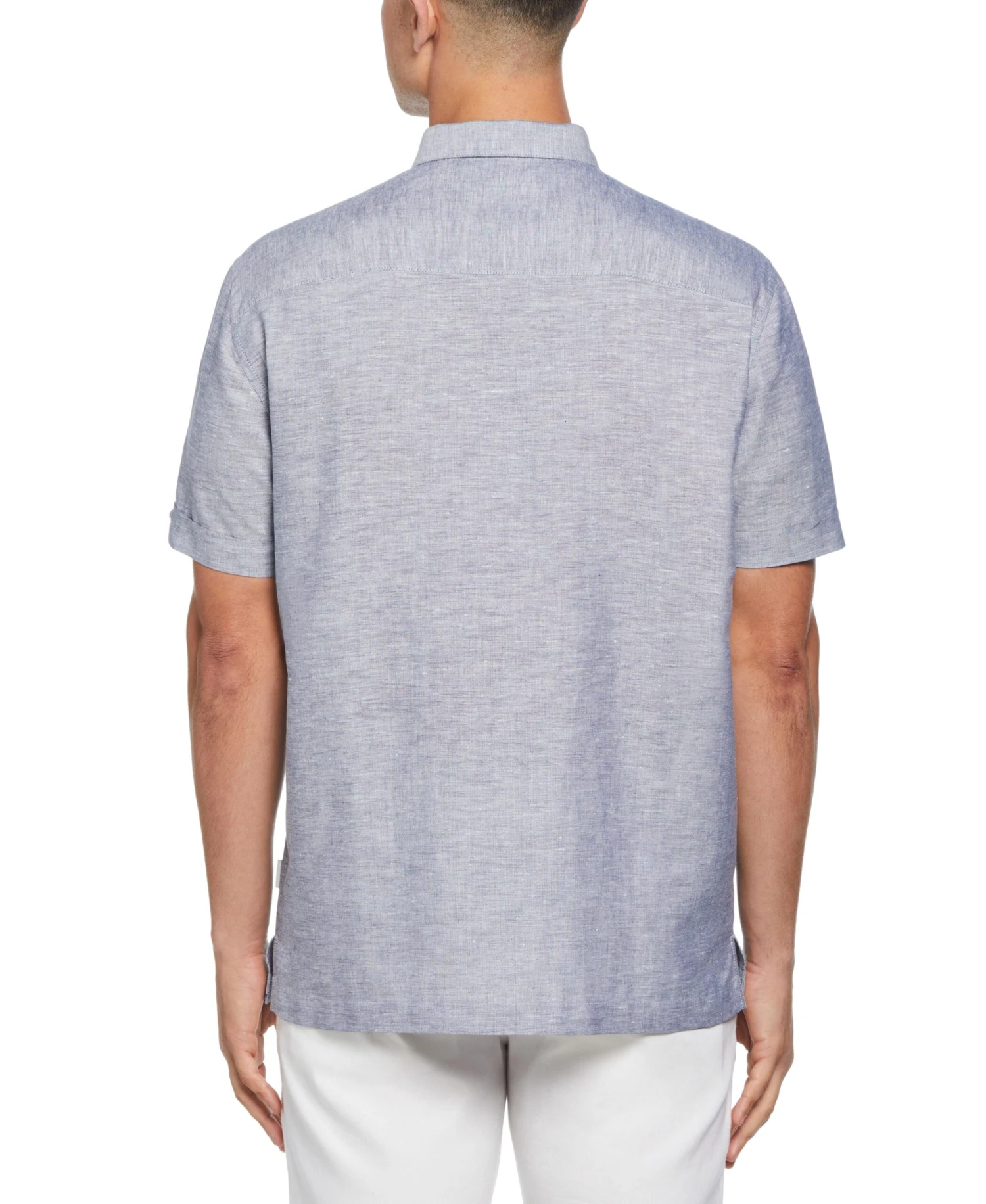 Big & Tall Linen Blend Yarn Dye Panel Shirt 4 Big & Tall Linen Blend Yarn Dye Panel Shirt - Image 2