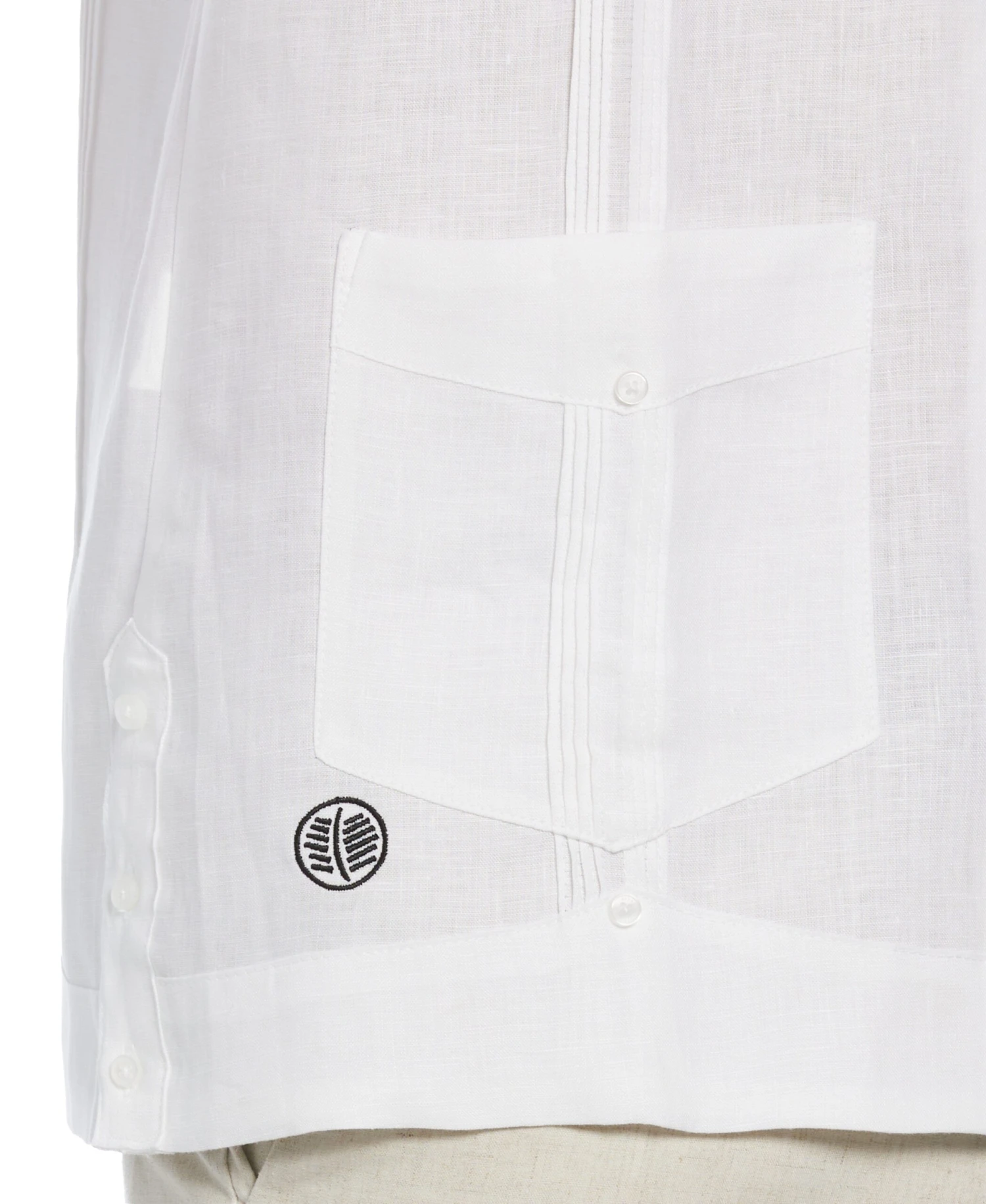 Big & Tall Miami Dolphins Logo Linen Short Sleeve 4 Pocket Guayabera 6 Big & Tall Miami Dolphins Logo Linen Short Sleeve 4 Pocket Guayabera - Image 4