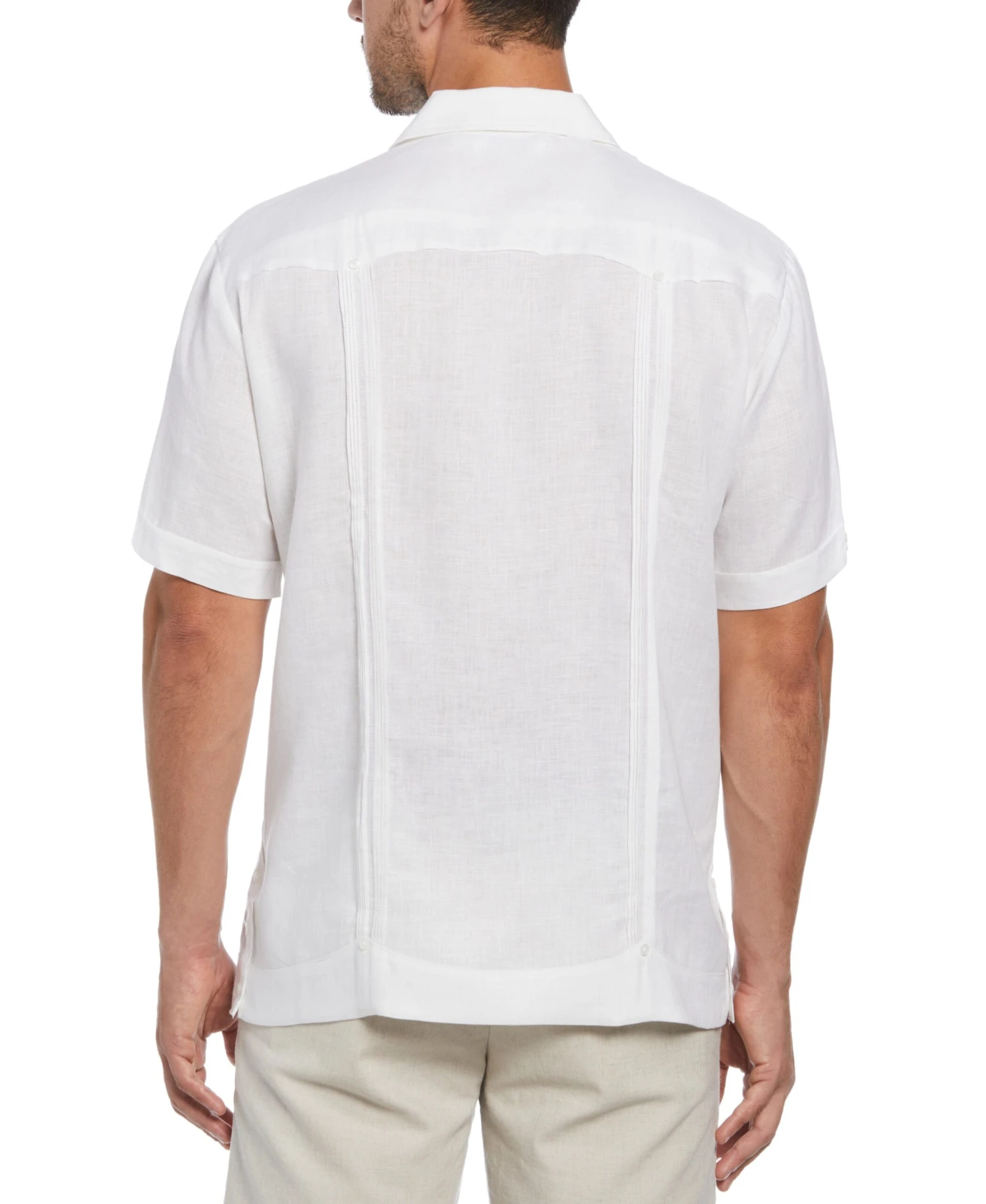 Big & Tall Miami Dolphins Throwback Logo Linen Short Sleeve 4 Pocket Guayabera 4 Big & Tall Miami Dolphins Throwback Logo Linen Short Sleeve 4 Pocket Guayabera - Image 2