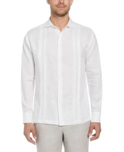 Big & Tall Multi Tuck Linen Guayabera Shirt