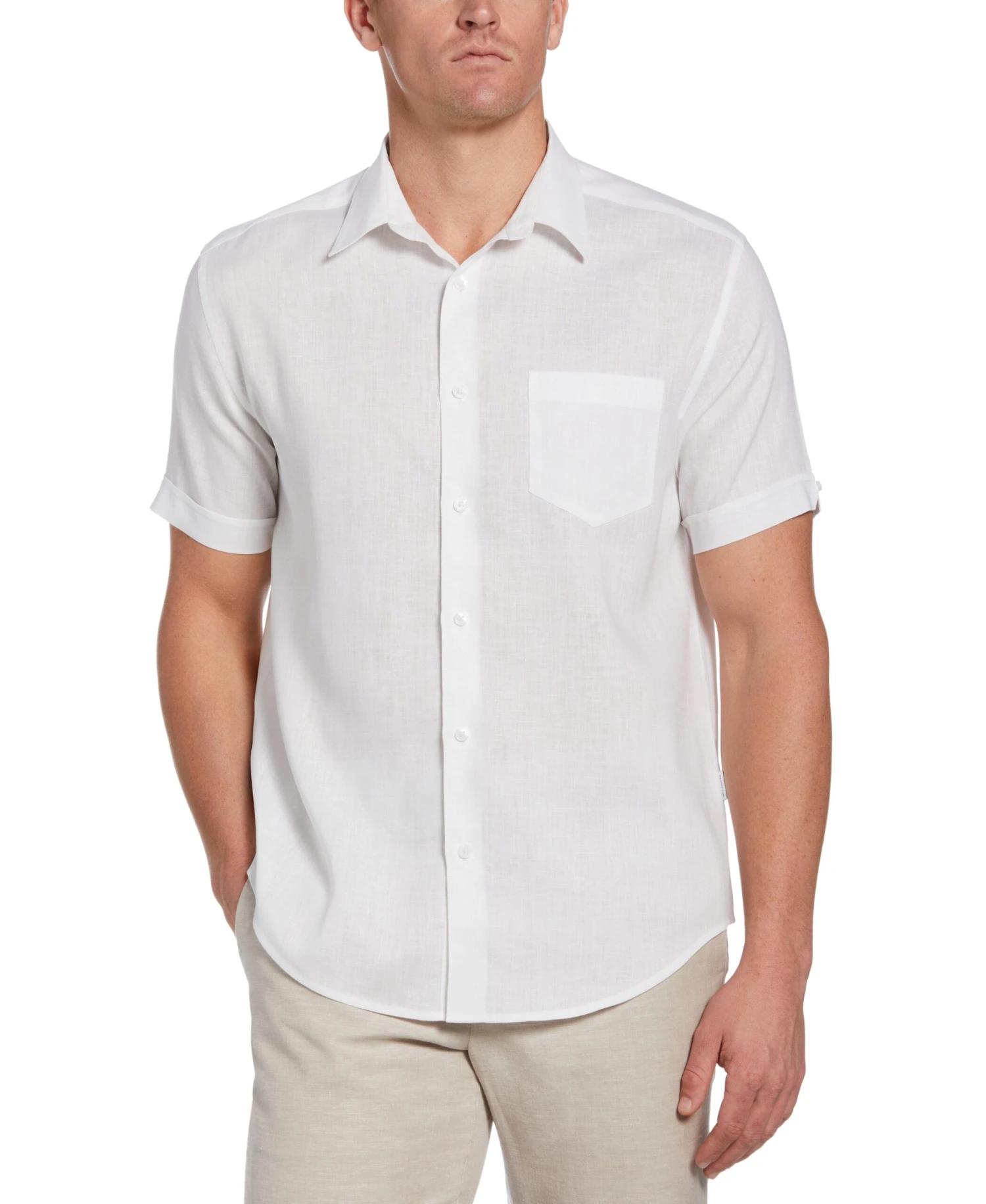 Big & Tall TravelSelect™ Linen-Blend One Pocket Shirt 3 Big & Tall TravelSelect™ Linen-Blend One Pocket Shirt