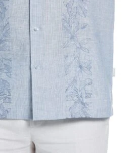 Big & Tall Tropical Panel Linen-Blend Shirt -Cubavera Casual Wear Big Tall Tropical Panel Linen Blend Shirt Cubavera 3