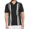 Camp Collar Retro Panel Shirt 2 Camp Collar Retro Panel Shirt -Cubavera Casual Wear Camp Collar Retro Panel Shirt Jet Black Cubavera