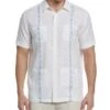 Contrast Embroidered Guayabera 1 Contrast Embroidered Guayabera -Cubavera Casual Wear Contrast Embroidered Guayabera Brilliant White Cubavera
