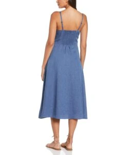 Cubavera Casual Wear -Cubavera Casual Wear Cross Dyed Linen Thin Strap Midi Dress Cubavera 2