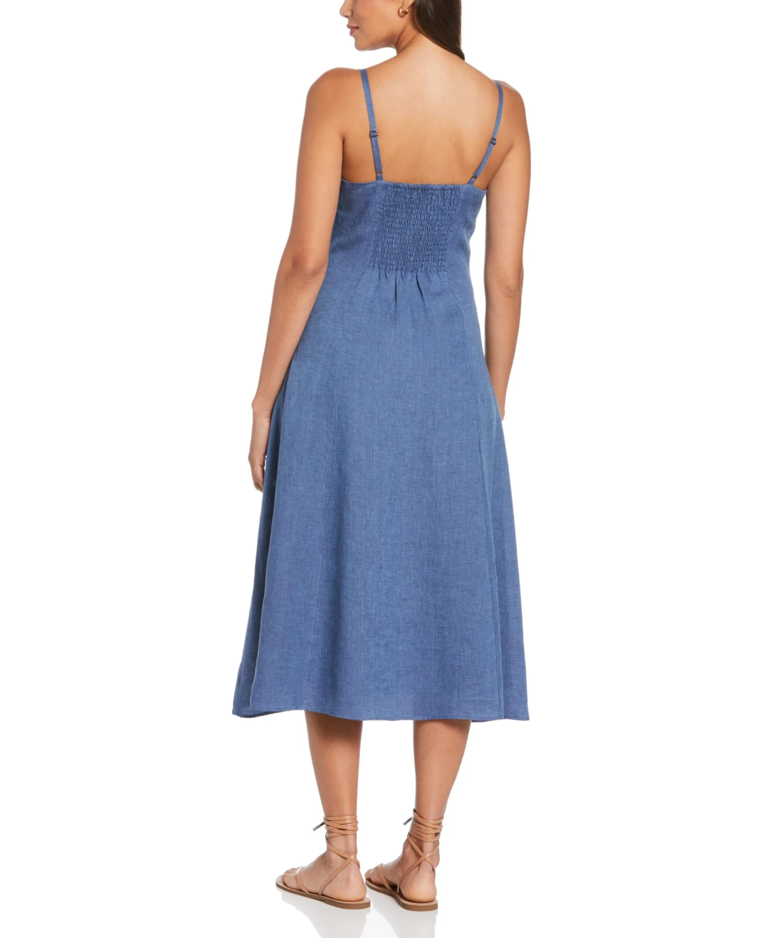 Cross-Dyed Linen Thin Strap Midi Dress 4 Cross-Dyed Linen Thin Strap Midi Dress - Image 2