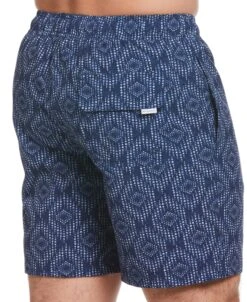 Cubavera™ Geo Print 7" Swim Short -Cubavera Casual Wear Cubavera mens Cubaveratm Geo Print 7 Swim Short Swim blue 3