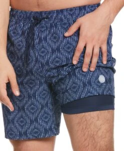 Cubavera™ Geo Print 7" Swim Short -Cubavera Casual Wear Cubavera mens Cubaveratm Geo Print 7 Swim Short Swim blue 4