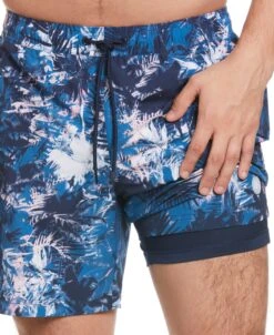 Cubavera™ Palm Print 7" Swim Short 10 Cubavera™ Palm Print 7" Swim Short -Cubavera Casual Wear Cubavera mens Cubaveratm Palm Print 7 Swim Short Swim blue 4