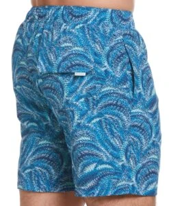 Cubavera™ Wave Print 7" Swim Short -Cubavera Casual Wear Cubavera mens Cubaveratm Wave Print 7 Swim Short Swim blue 3