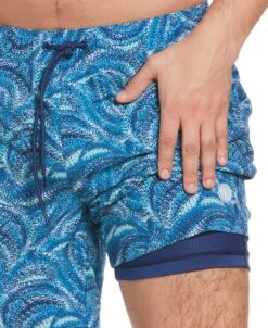 Cubavera™ Wave Print 7" Swim Short -Cubavera Casual Wear Cubavera mens Cubaveratm Wave Print 7 Swim Short Swim blue 4