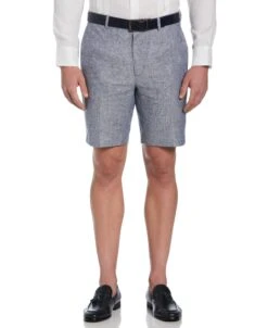 Flat Front Delave Linen Short