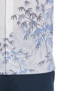 Linen Blend Asymmetric Reverse Bamboo Leaf Print Shirt 10 Linen Blend Asymmetric Reverse Bamboo Leaf Print Shirt -Cubavera Casual Wear Linen Blend Asymmetric Reverse Bamboo Leaf Print Shirt Cubavera 4