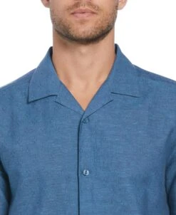 Linen Blend Dobby Camp Collar Shirt -Cubavera Casual Wear Linen Blend Dobby Camp Collar Shirt Cubavera 3 9592f5e9 7ec9 40e8 bae3 567a67edc961