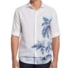Linen Blend Engineered Tropical Print Shirt -Cubavera Casual Wear Linen Blend Engineered Tropical Print Shirt Brilliant White Cubavera 34f9bd95 30d3 4ae9 a567 ca231890fe64