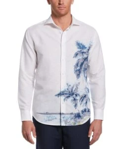 Linen Blend Engineered Tropical Print Shirt -Cubavera Casual Wear Linen Blend Engineered Tropical Print Shirt Cubavera 4 4965cf5a 6ec7 4852 976b 3efacf99c9b5