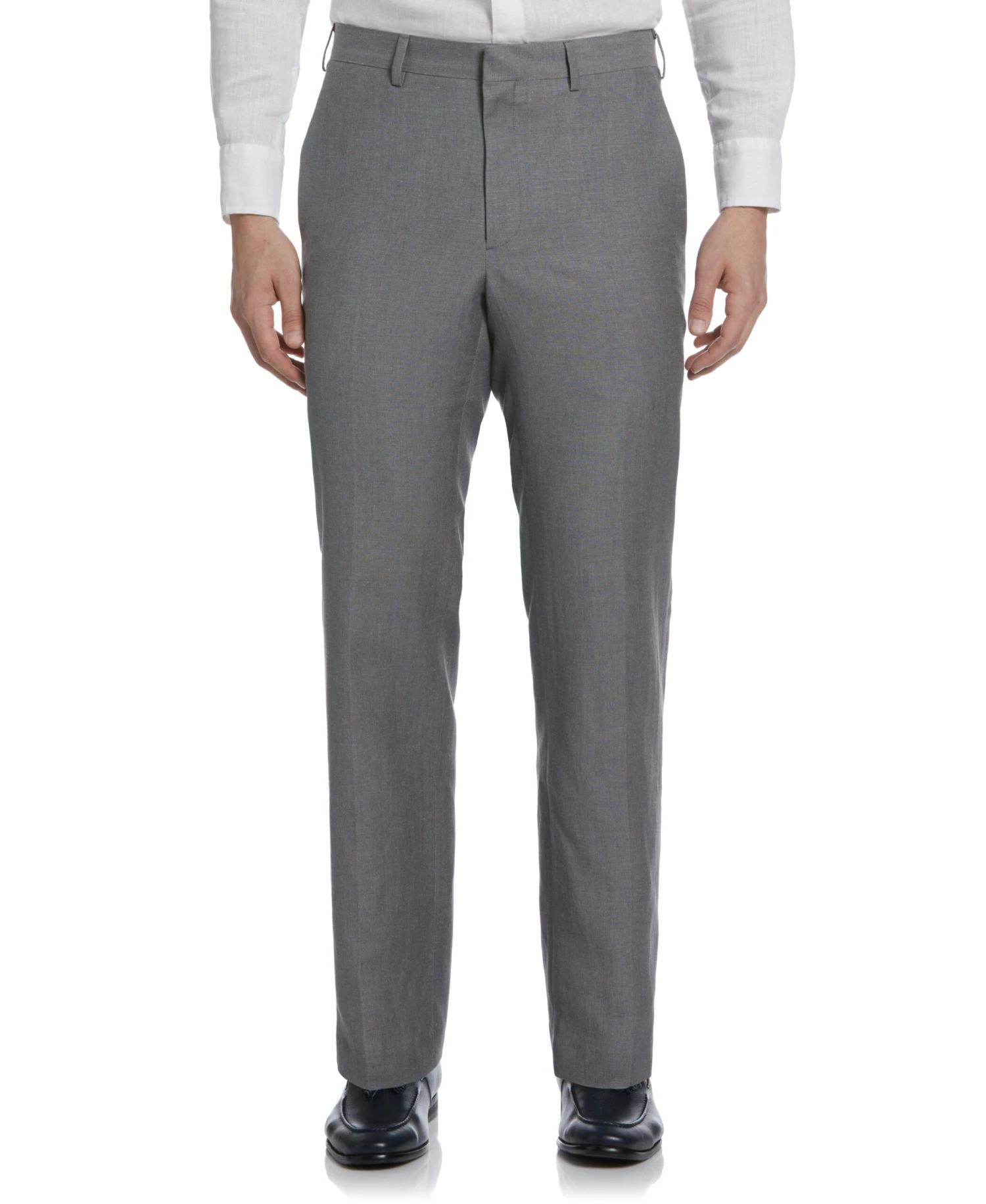 Linen-Blend Flat Front Pants 3 Linen-Blend Flat Front Pants