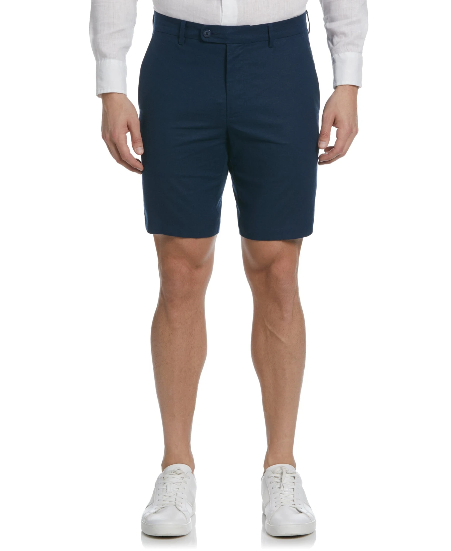 Linen-Blend Flat Front Short 3 Linen-Blend Flat Front Short