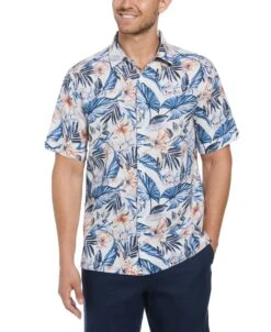 Cubavera Casual Wear 24 Linen Blend Floral Print Shirt