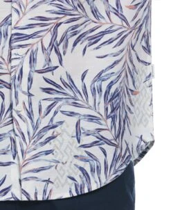 Linen Blend Geo Leaf Print Shirt -Cubavera Casual Wear Linen Blend Geo Leaf Print Shirt Cubavera 5