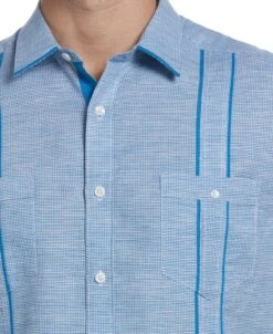 Linen Blend Houndstooth Guayabera Shirt 9 Linen Blend Houndstooth Guayabera Shirt -Cubavera Casual Wear Linen Blend Houndstooth Guayabera Shirt Cubavera 4