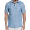 Linen Blend Houndstooth Guayabera Shirt