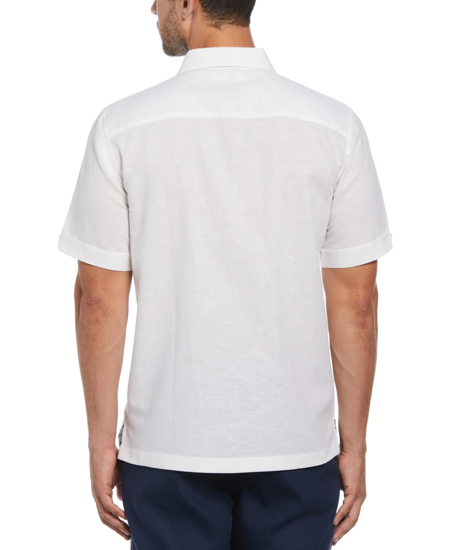 Linen Blend L-Shape Embroidered Shirt 4 Linen Blend L-Shape Embroidered Shirt - Image 2