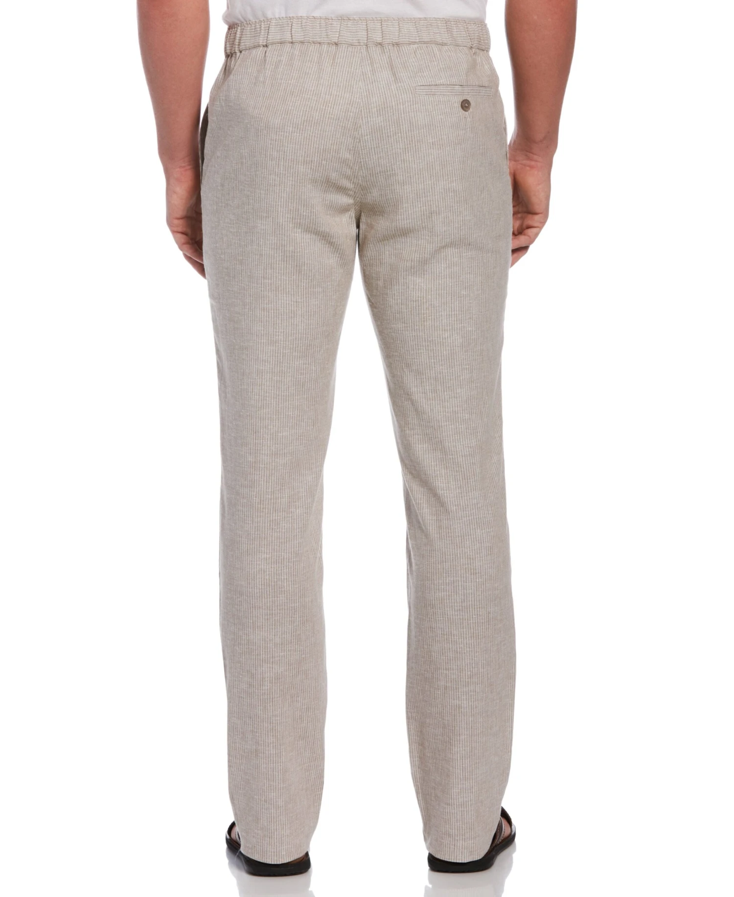 Linen Blend Mini Stripe Drawstring Pants 4 Linen Blend Mini Stripe Drawstring Pants - Image 2