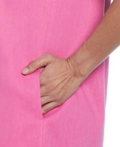 Linen Blend Off-Shoulder Knee-Length Dress -Cubavera Casual Wear Linen Blend Off Shoulder Knee Length Dress Cubavera 3