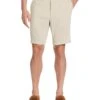 Linen-Blend Stretch Flat-Front Shorts 2 Linen-Blend Stretch Flat-Front Shorts -Cubavera Casual Wear Linen Blend Stretch Flat Front Shorts Natural Linen Cubavera