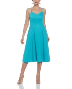 Cubavera Casual Wear 4 Linen Blend Thin Strap Midi Dress