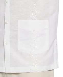 Linen Blend Tonal Embroidery Guayabera Shirt 8 Linen Blend Tonal Embroidery Guayabera Shirt -Cubavera Casual Wear Linen Blend Tonal Embroidery Guayabera Shirt Cubavera 3