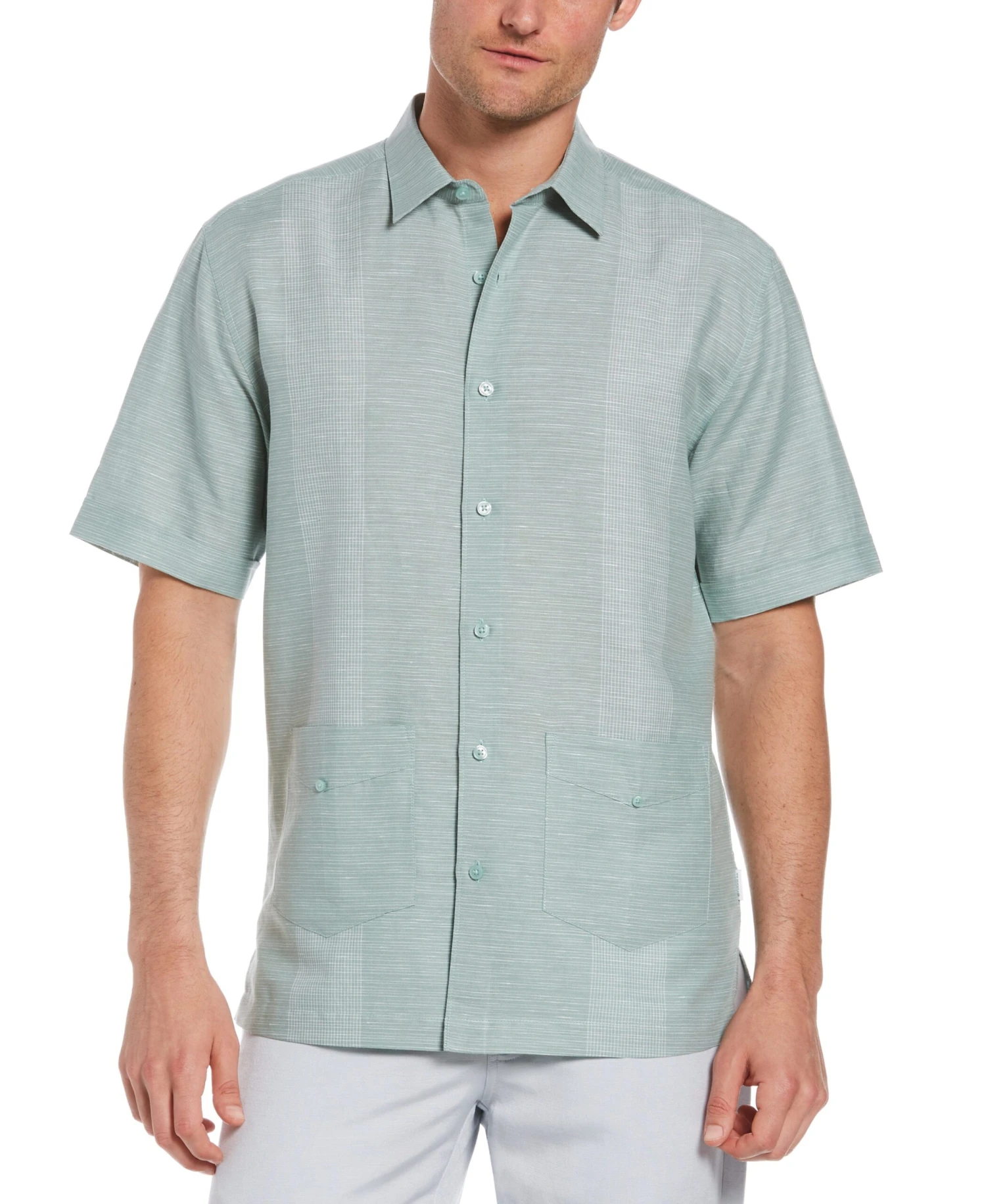 Linen-Blend Yarn Dye Stripe Guayabera Shirt 3 Linen-Blend Yarn Dye Stripe Guayabera Shirt