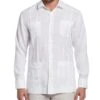 Linen Embroidered French Cuff Guayabera Shirt 1 Linen Embroidered French Cuff Guayabera Shirt -Cubavera Casual Wear Linen Embroidered French Cuff Guayabera Shirt Brilliant White Cubavera Collection