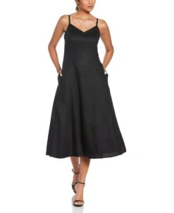 Linen Thin Strap Midi Dress