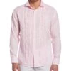 Linen Triple Tuck Embroidered Shirt 1 Linen Triple Tuck Embroidered Shirt -Cubavera Casual Wear Linen Triple Tuck Embroidered Shirt Rose Shadow Cubavera Collection