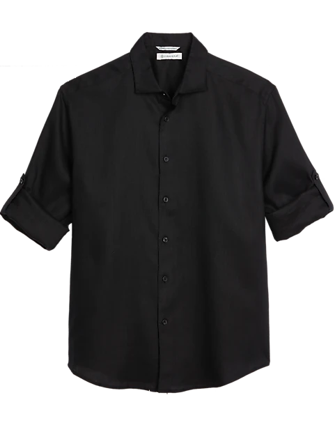 Cubavera Modern Fit Long Sleeve Linen-Blend Shirt, White 4 Cubavera Modern Fit Long Sleeve Linen-Blend Shirt, White - Image 2