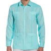 Cubavera Modern Fit Linen Guayabera Shirt, Blue 1 Cubavera Modern Fit Linen Guayabera Shirt, Blue -Cubavera Casual Wear MW40 6N4R 14 CUBA VERA LT BLUE MAIN