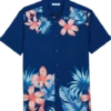 Cubavera Modern Fit 4-Way Stretch Sport Shirt, Navy Tropical Print -Cubavera Casual Wear MW40 6N4W 01 CUBA VERA NAVY MAIN