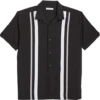 Cubavera Modern Fit Camp Collar Shirt, Black Tri-Color Panels -Cubavera Casual Wear MW40 6N6K 02 CUBA VERA BLACK MAIN