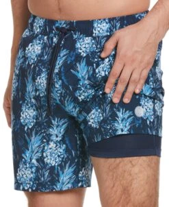 Pineapple Print 7" Swim Trunks 9 Pineapple Print 7" Swim Trunks -Cubavera Casual Wear Pineapple Print 7 Swim Trunks Cubavera 4