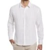 Solid Linen Sport Shirt -Cubavera Casual Wear Solid Linen Sport Shirt Bright White Cubavera