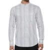 Stripe Banded Collar Shirt -Cubavera Casual Wear Stripe Banded Collar Shirt Cubavera