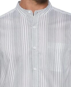 Stripe Banded Collar Shirt -Cubavera Casual Wear Stripe Banded Collar Shirt Cubavera 3