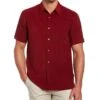 Textured One Pocket Shirt -Cubavera Casual Wear Textured One Pocket Shirt Biking Red Cubavera
