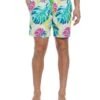 Tropical Leaf Print Swim Short -Cubavera Casual Wear Tropical Leaf Print Swim Short Blazing Yellow Cubavera