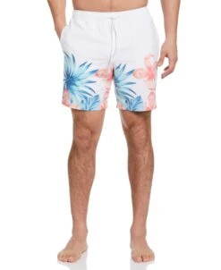 Tropical Placement Print 7" Swim Trunks