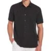 Two-Tone One Pocket Floral Print Shirt -Cubavera Casual Wear Two Tone One Pocket Floral Print Shirt Jet Black Cubavera